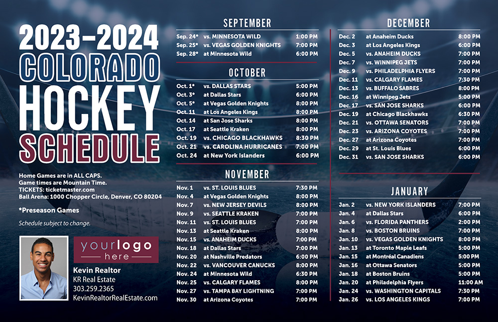 Colorado Avalanche Schedule LT Digital